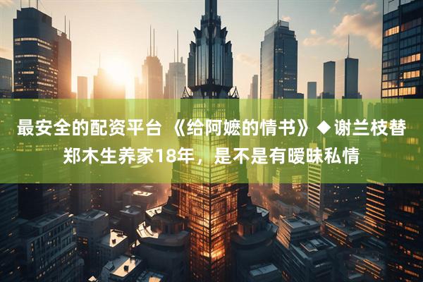 最安全的配资平台 《给阿嬷的情书》◆谢兰枝替郑木生养家18年，是不是有暧昧私情